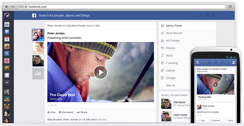 Facebook New News Feed March 2013