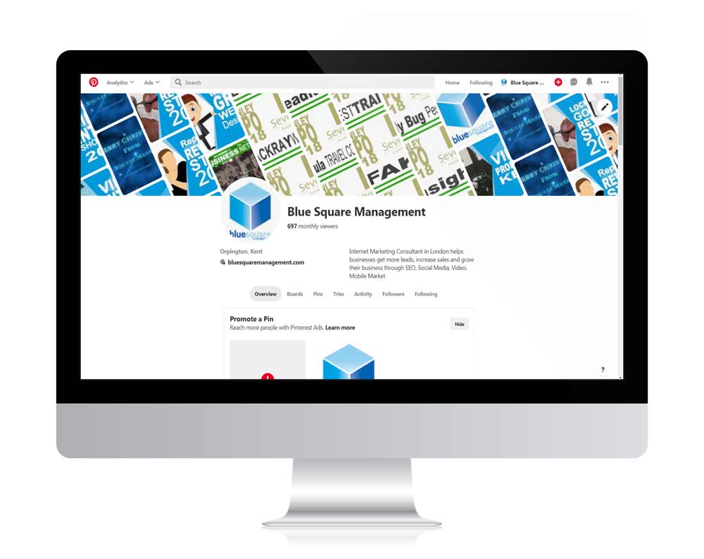 Pinterest for Business in London Kent UK by Blue Square Management