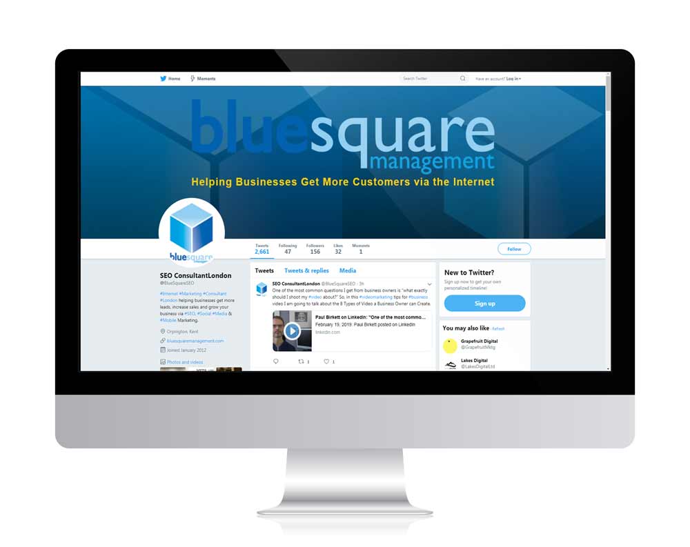 Twitter For Business by Blue Square Management London Kent UK