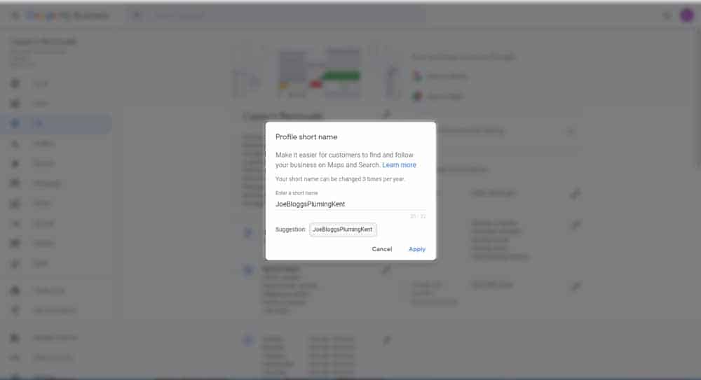 Google My Business Profile Short Name 2