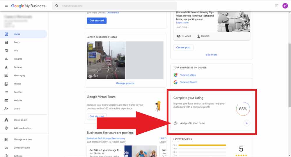 Google My Business Profile Short Name