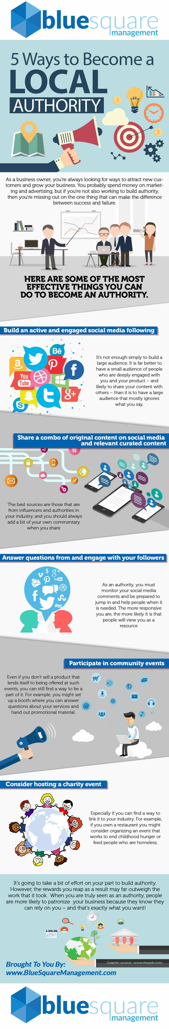 How To Become an Authority in Your Field Infographic by Blue Square Management