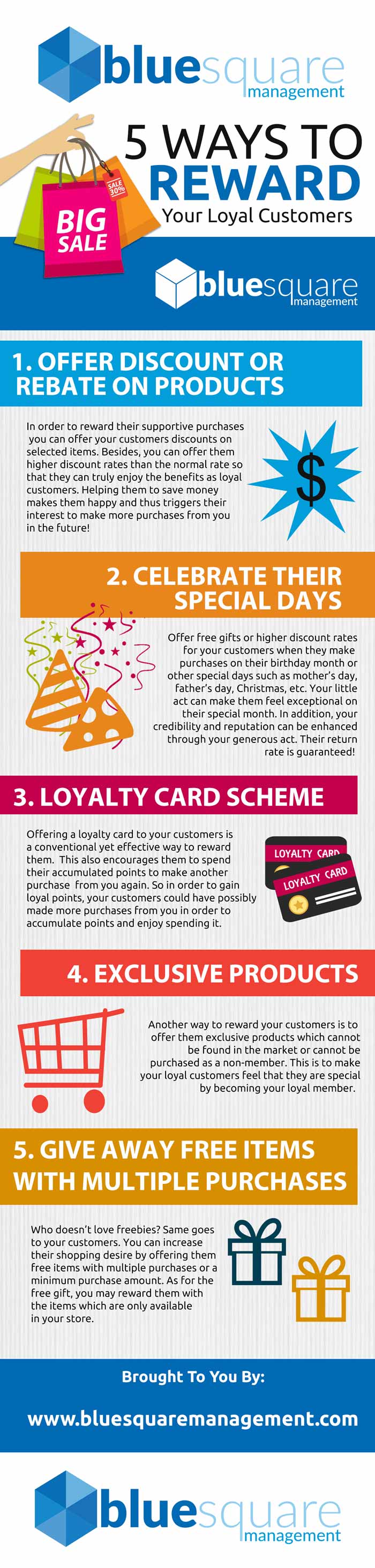 5 Customer Loyalty Reward Program Ideas INFOGRAPHIC by Blue Square Management
